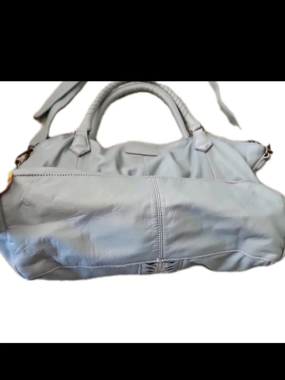 Liebeskind Berlin Light Blue Amalie Laser 2 Satchel Large Boho Designer Bag